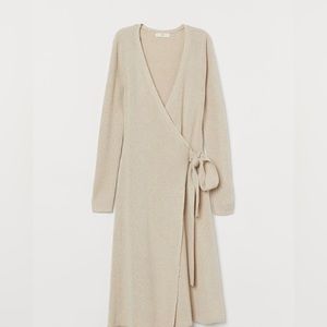 Midi Cream Knit Wrap Dress H&M